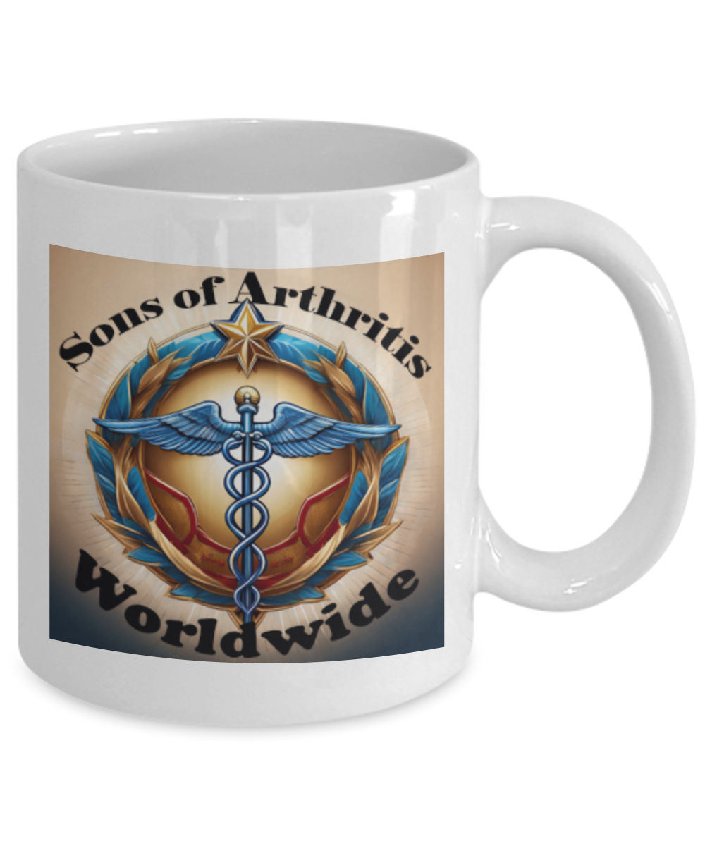 Sons of Arthritis Worldwide Member, Coffee Cup, Arthritis hurts everywhere