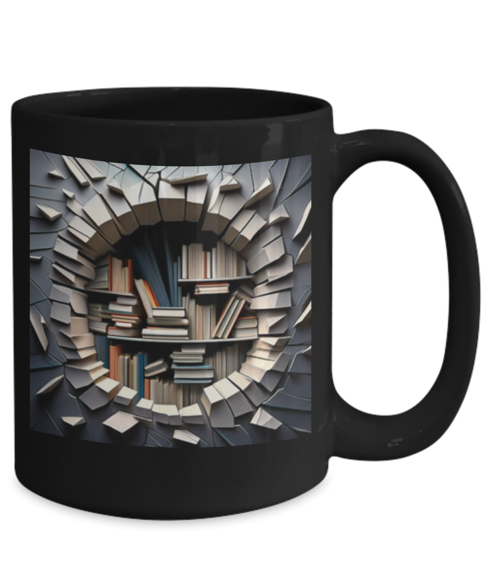 3D Hole in the Wall Coffee Cup, Gift For Coffee Lover, I Love To Read