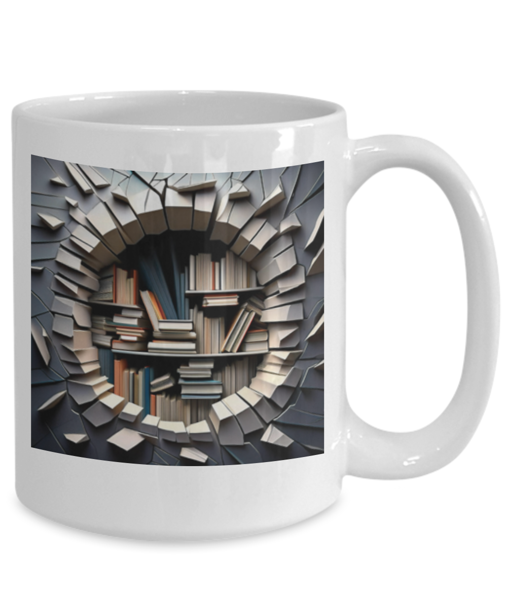 3D Hole in the Wall Coffee Cup, Gift For Coffee Lover, I Love To Read