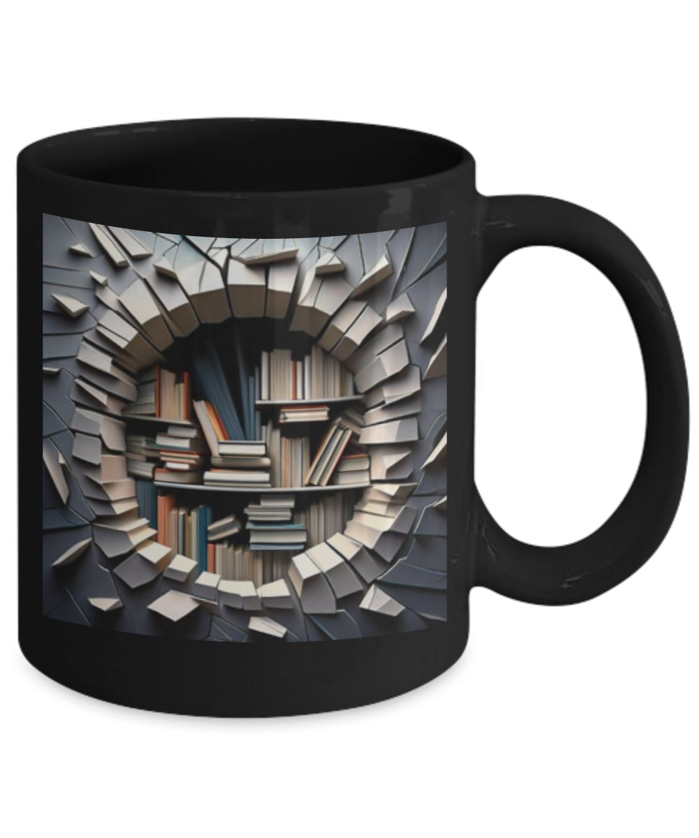 3D Hole in the Wall Coffee Cup, Gift For Coffee Lover, I Love To Read