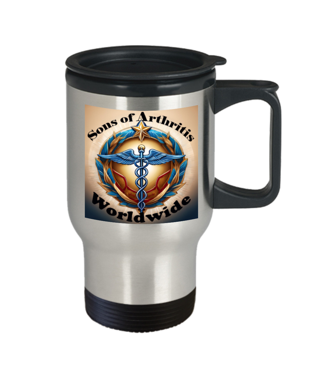 Warrior with Arthritis, Travel Mug for the Arthritic, Where's the Ibuprofen