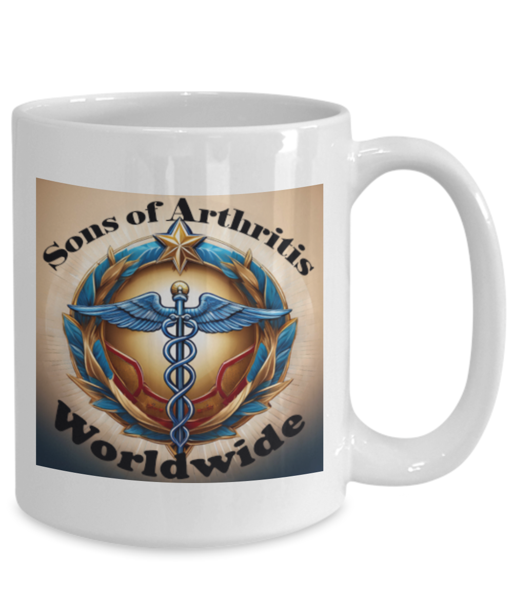 Sons of Arthritis Worldwide Member, Coffee Cup, Arthritis hurts everywhere