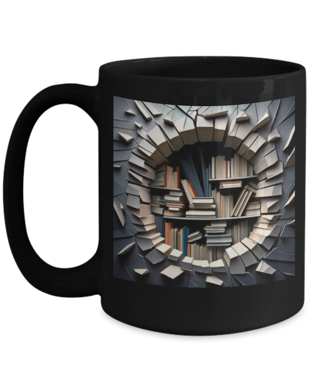 3D Hole in the Wall Coffee Cup, Gift For Coffee Lover, I Love To Read