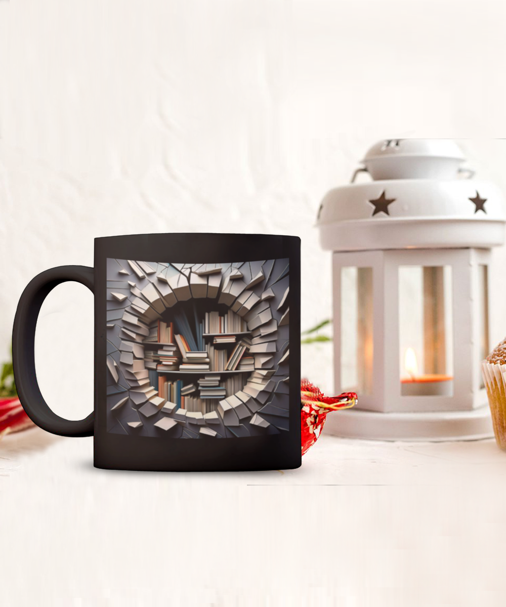 3D Hole in the Wall Coffee Cup, Gift For Coffee Lover, I Love To Read