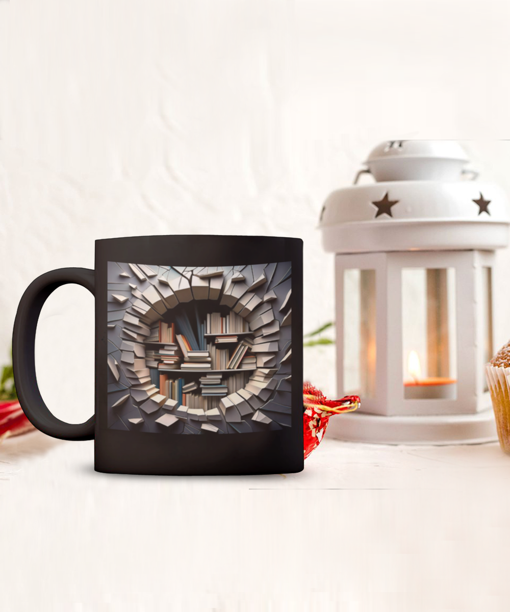 3D Hole in the Wall Coffee Cup, Gift For Coffee Lover, I Love To Read