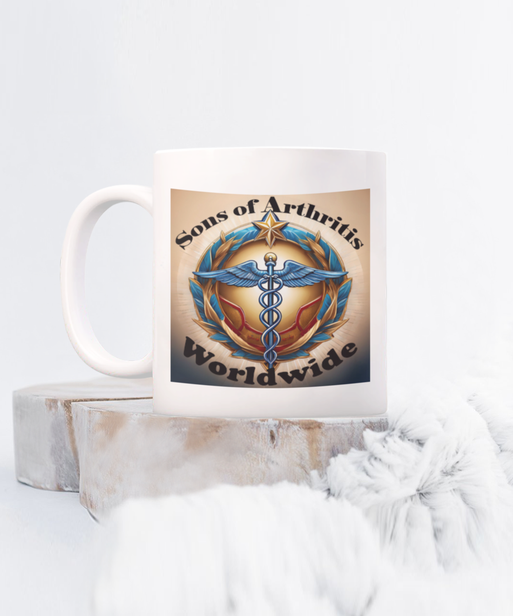 Sons of Arthritis Worldwide Member, Coffee Cup, Arthritis hurts everywhere