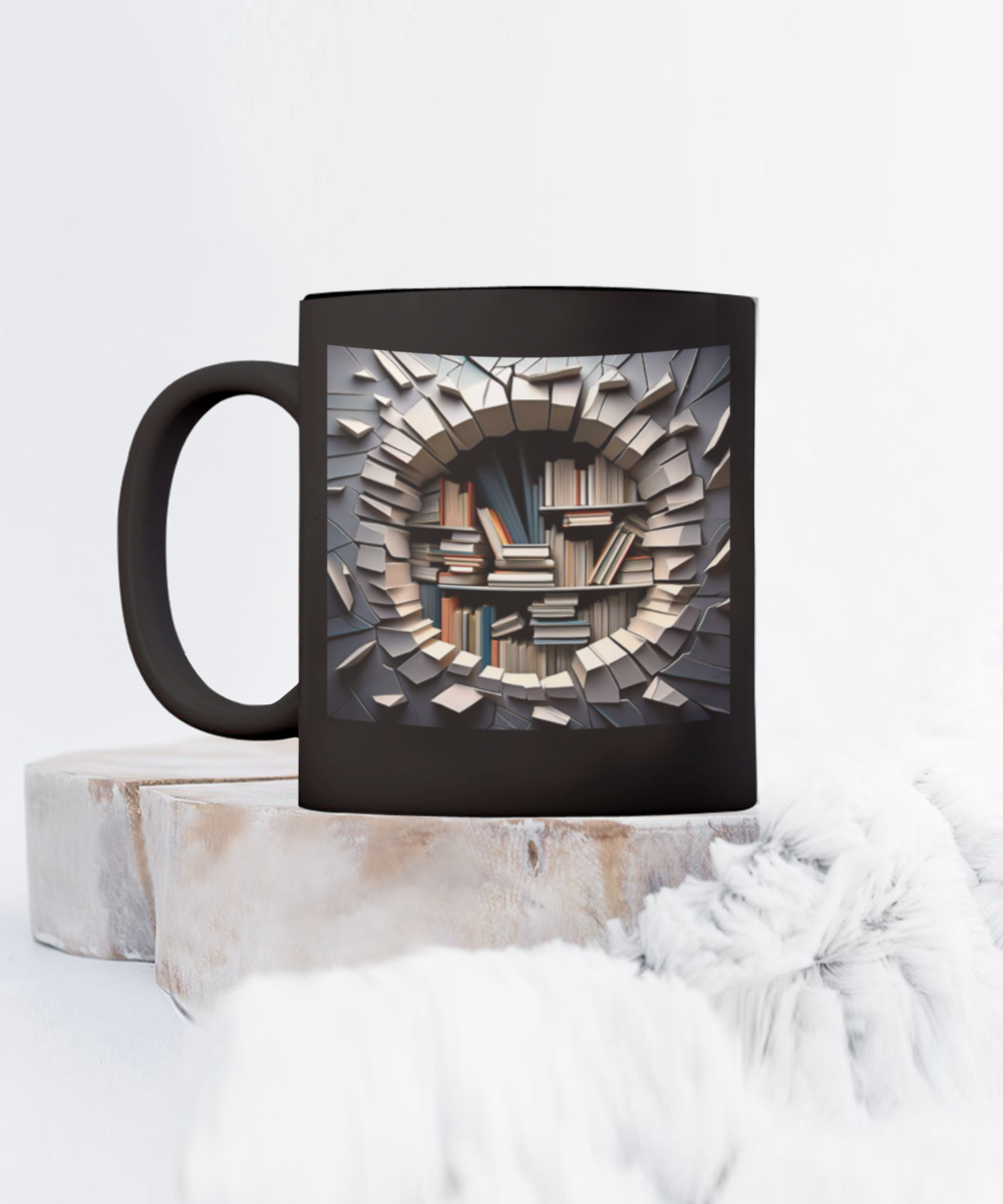 3D Hole in the Wall Coffee Cup, Gift For Coffee Lover, I Love To Read