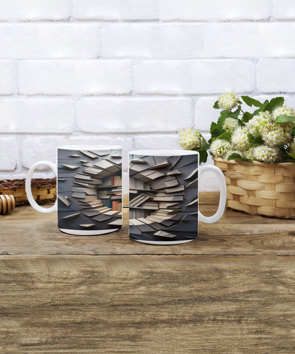 3D Wall Coffee Cup, Gift For Book Lover, I Love My Coffee And My Books