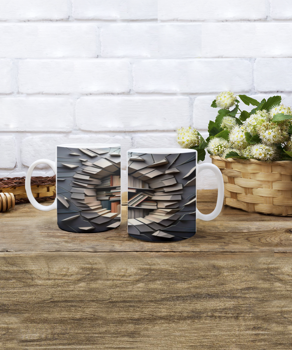 3D Wall Coffee Cup, Gift For Book Lover, I Love My Coffee And My Books