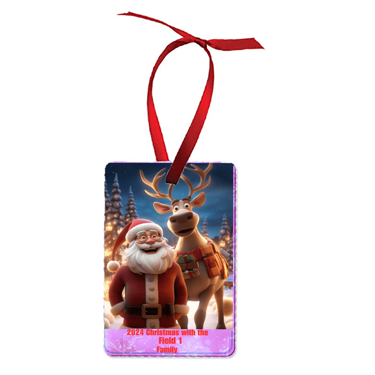 2024 Christmas Rectangle Santa Ornament