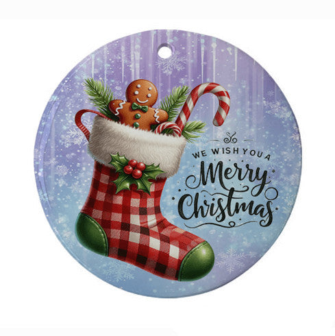 Merry Christmas Round Ornament