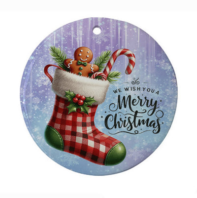 Merry Christmas Round Ornament