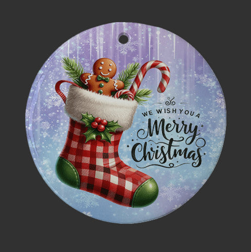 Merry Christmas Round Ornament