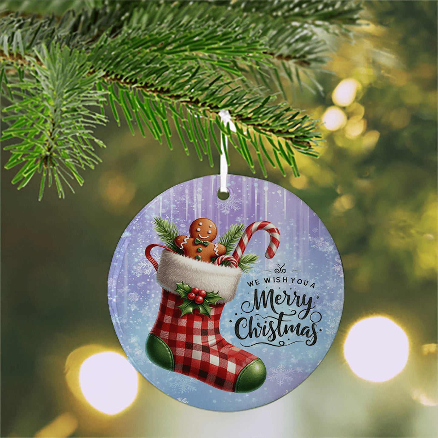 Merry Christmas Round Ornament