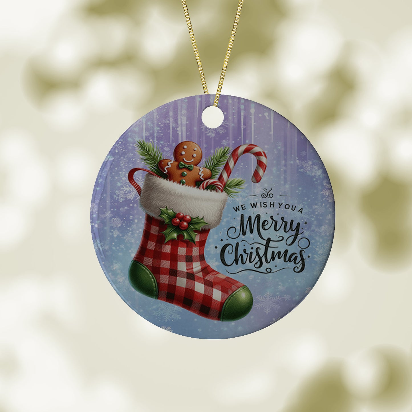 Merry Christmas Round Ornament