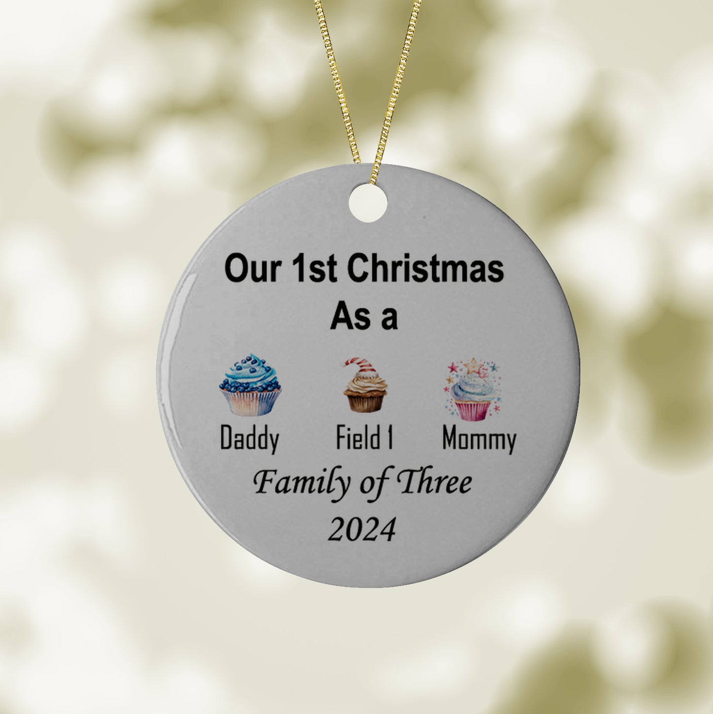 Our 1st Christmas as a Family of 3 Ornament