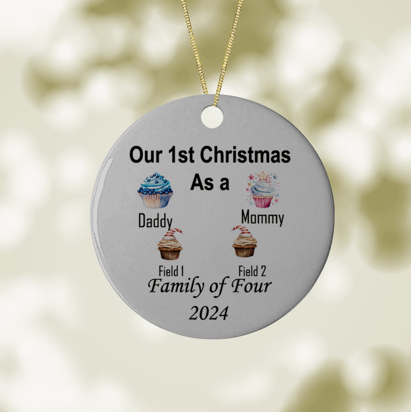 Our 1st Christmas as a Family of 4 Ornament