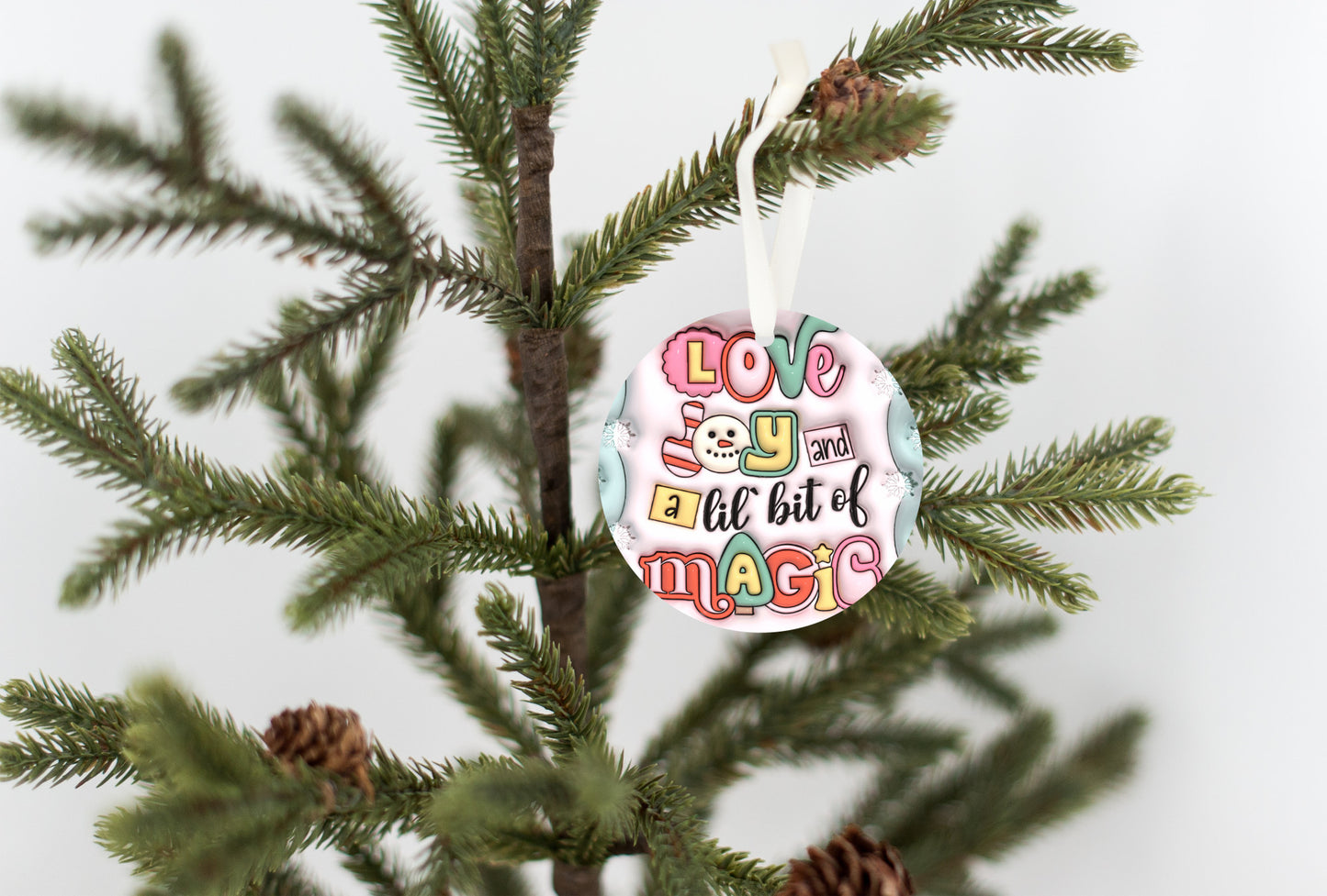 Love Joy and Magic Small Plastic 3D Ornament