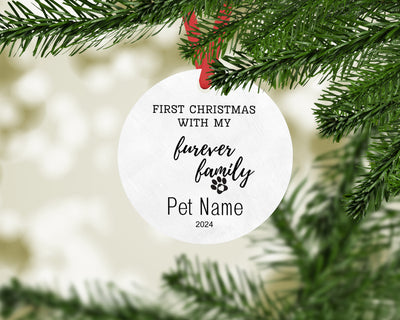 Custom Pet's First Christmas Ornament 2024, Pet 1st Christmas In My Forever Home Ornament, Pet Adoption Ornament, Rescued Pet Gift