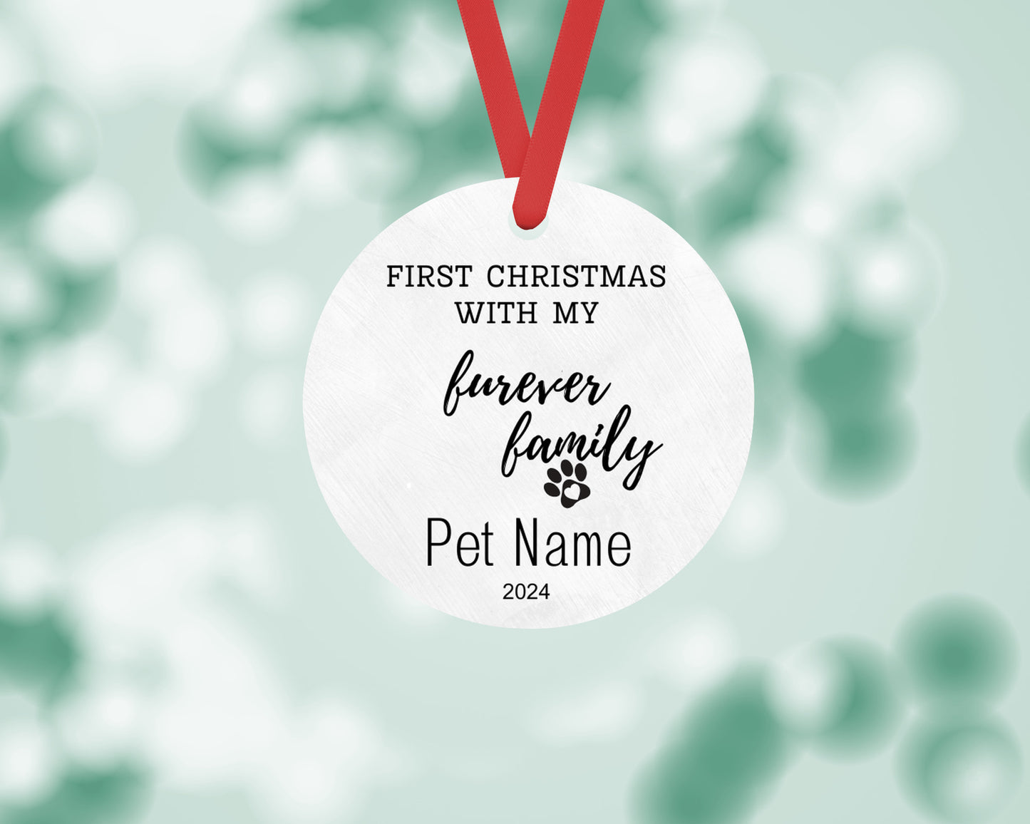 Custom Pet's First Christmas Ornament 2024, Pet 1st Christmas In My Forever Home Ornament, Pet Adoption Ornament, Rescued Pet Gift