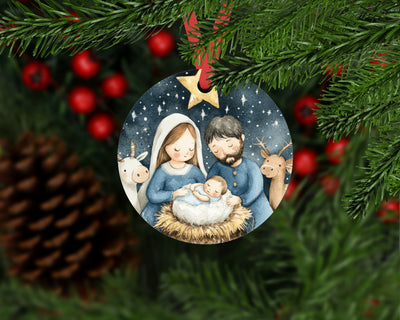 Nativity Ornament - Christmas Nativity Scene Ornament, Christian Ornament Christmas Gift - Nativity Christmas Ornament - Baby Jesus Ornament