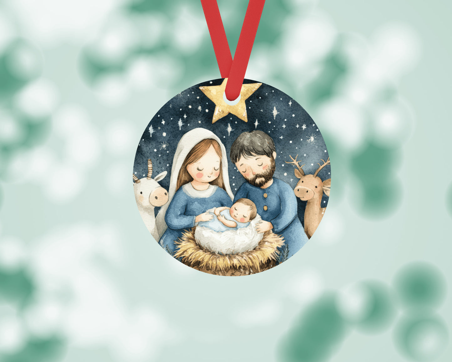 Nativity Ornament - Christmas Nativity Scene Ornament, Christian Ornament Christmas Gift - Nativity Christmas Ornament - Baby Jesus Ornament