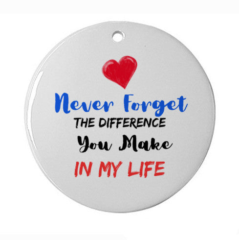 Never forget the difference you make, Teacher Christmas Gift, Thank You Gift, Christmas Ornament, Self Care, Meaningful Leaving, Retirement Gift