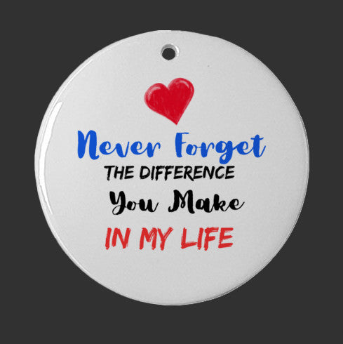 Never forget the difference you make, Teacher Christmas Gift, Thank You Gift, Christmas Ornament, Self Care, Meaningful Leaving, Retirement Gift