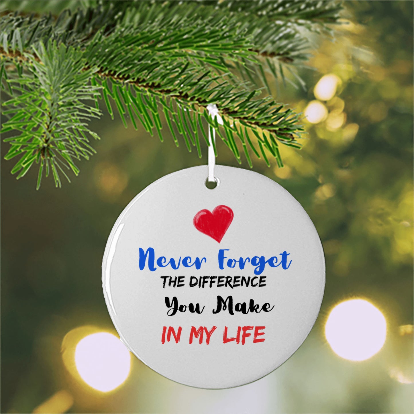 Never forget the difference you make, Teacher Christmas Gift, Thank You Gift, Christmas Ornament, Self Care, Meaningful Leaving, Retirement Gift