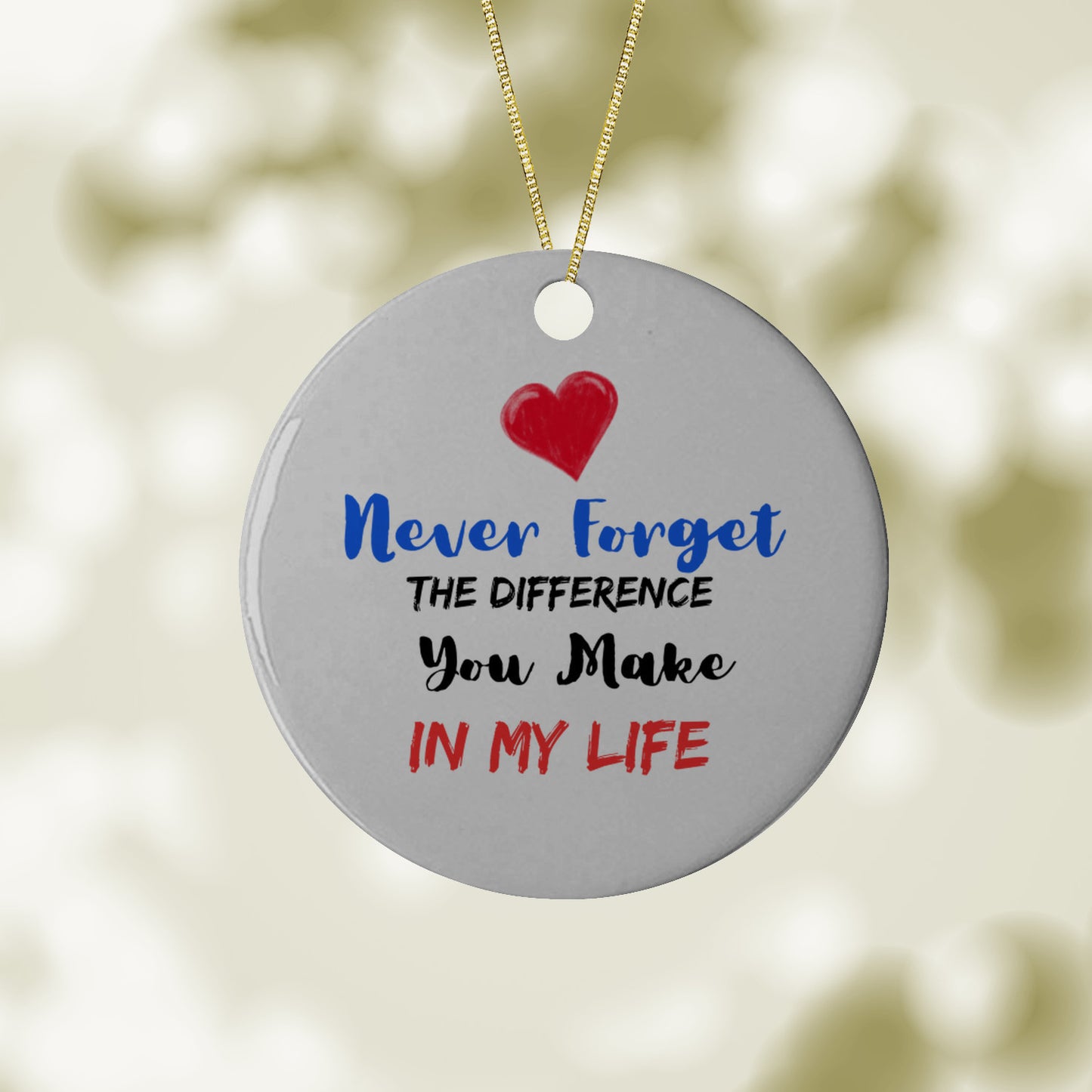 Never forget the difference you make, Teacher Christmas Gift, Thank You Gift, Christmas Ornament, Self Care, Meaningful Leaving, Retirement Gift