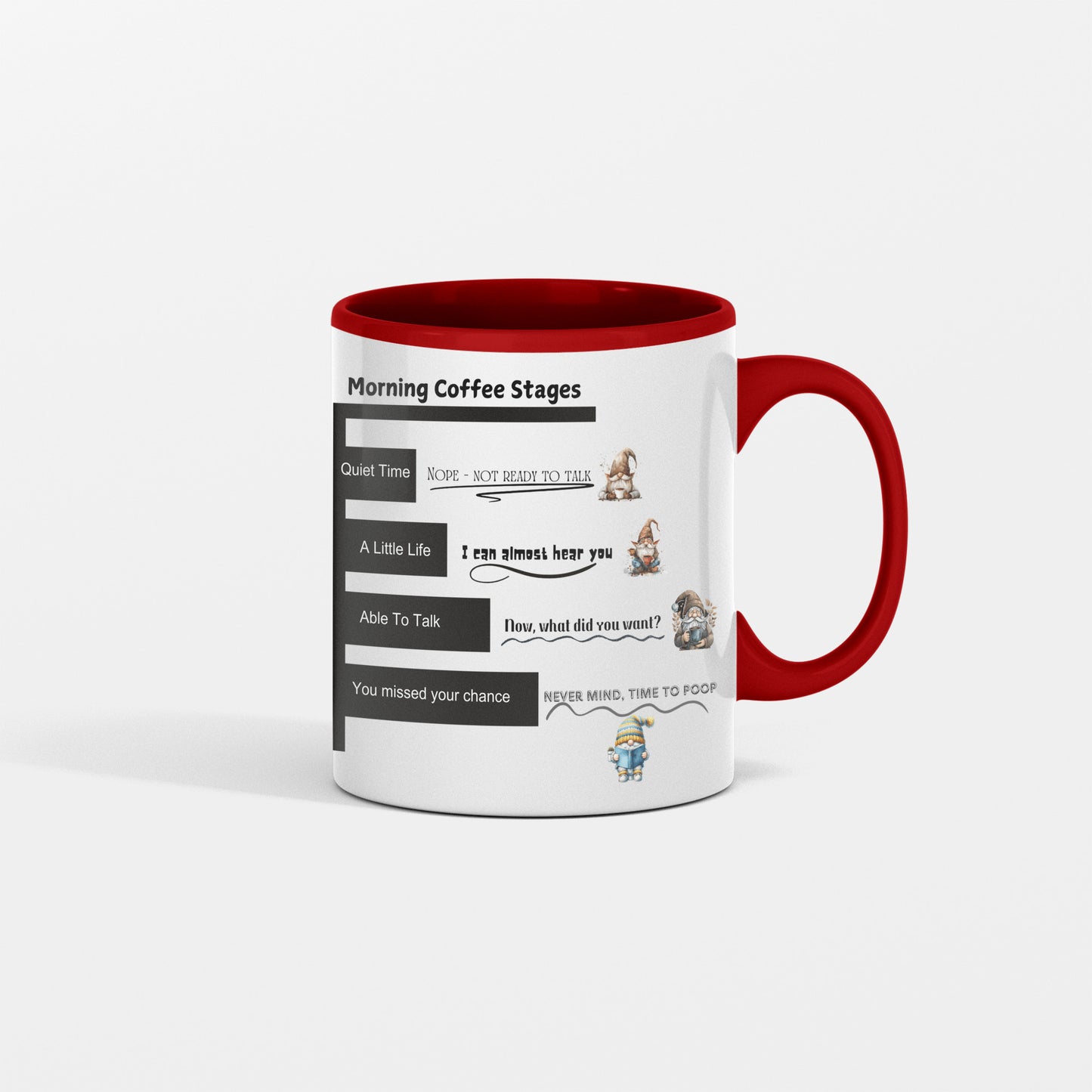 Funny Coffee Mug, Funny Mug with Lines, Shh Almost Now You May Speak Nevermind Time To Poop Morning Mug Funny Tea Cup Funny Gift Men Women