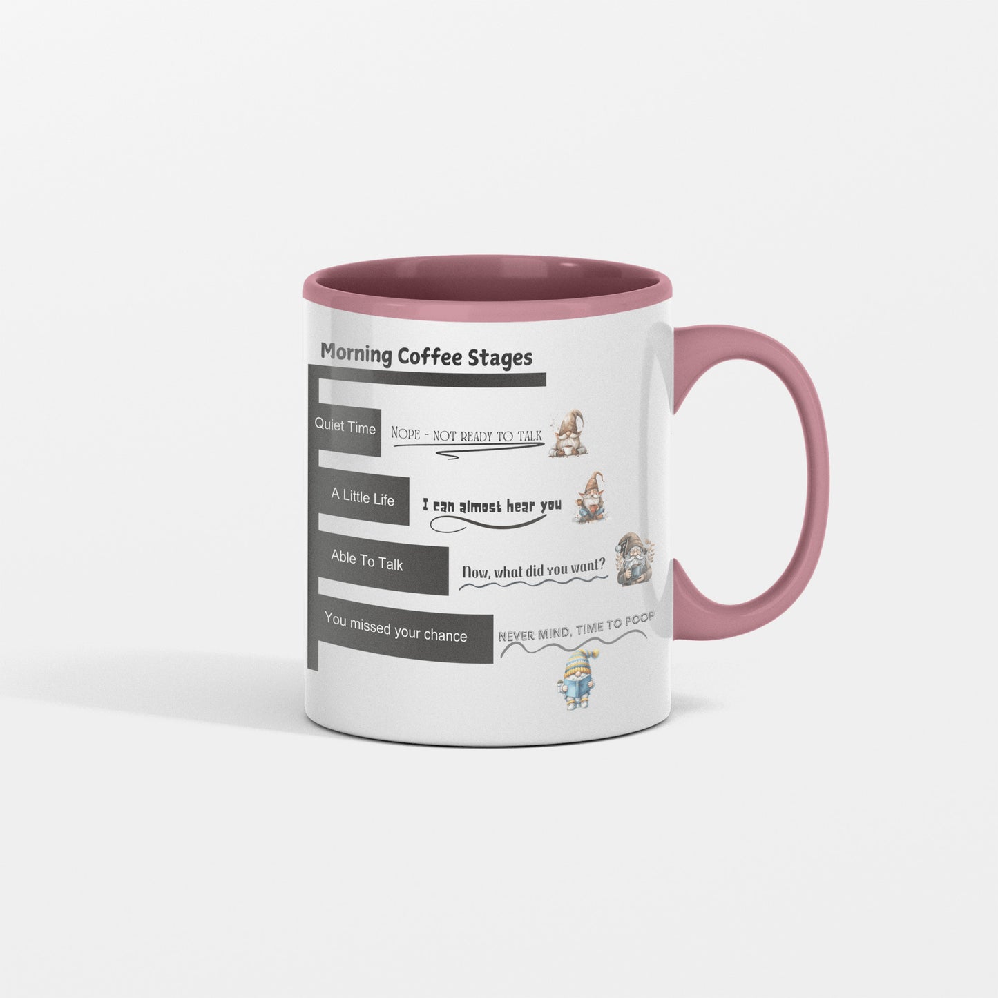 Funny Coffee Mug, Funny Mug with Lines, Shh Almost Now You May Speak Nevermind Time To Poop Morning Mug Funny Tea Cup Funny Gift Men Women