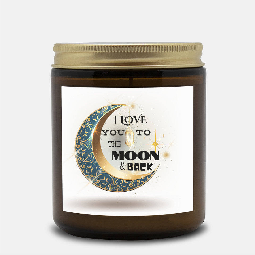 I love you to the moon and back candle, gifts for him, gifts for her, relationship gifts, long distance gift, birthday gifts for mom