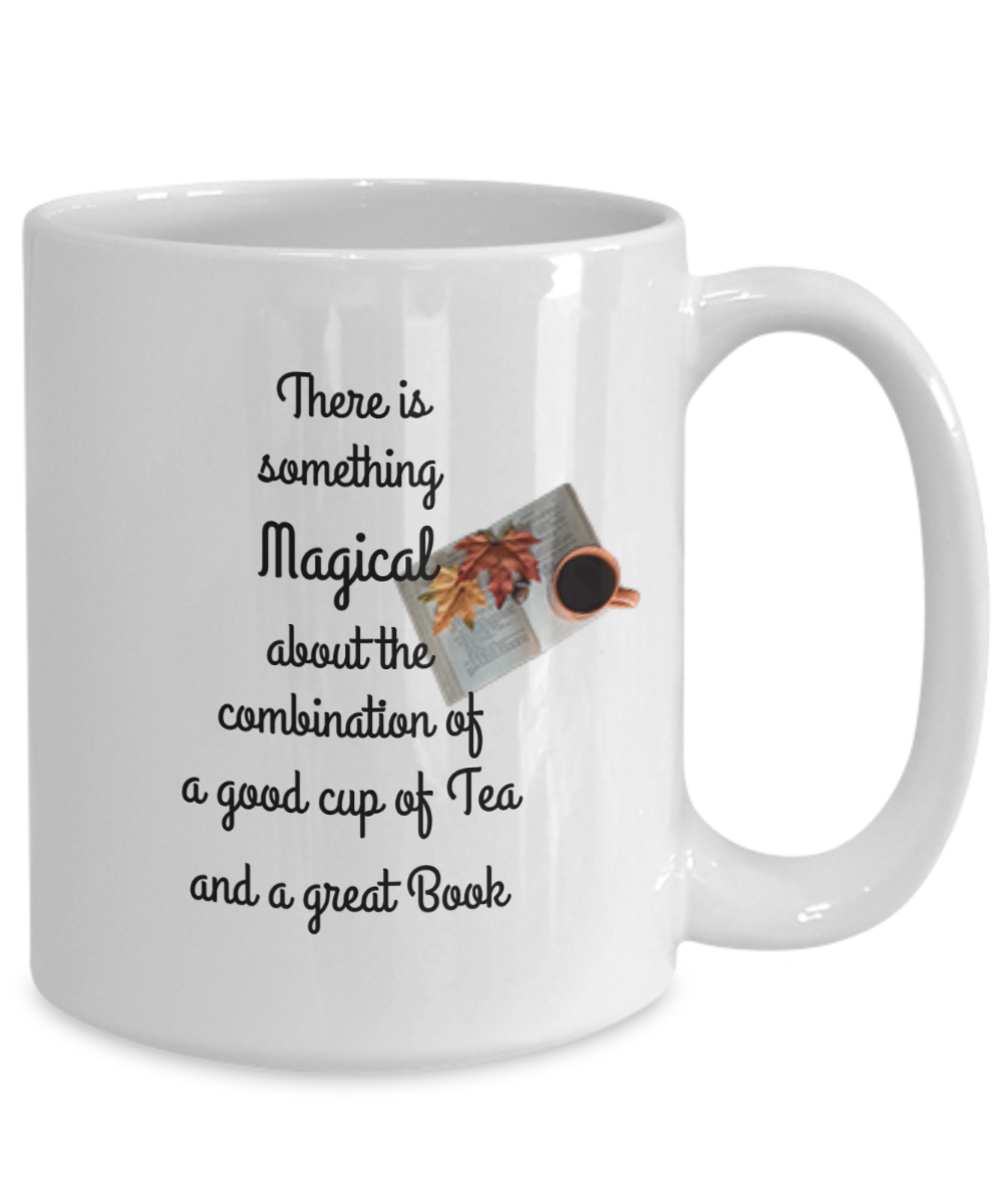 Tea Cup-Gift for Book Worm, I Decorate With Books, Tea Lover Gift, Let It Steep, Read The Tea Leaves