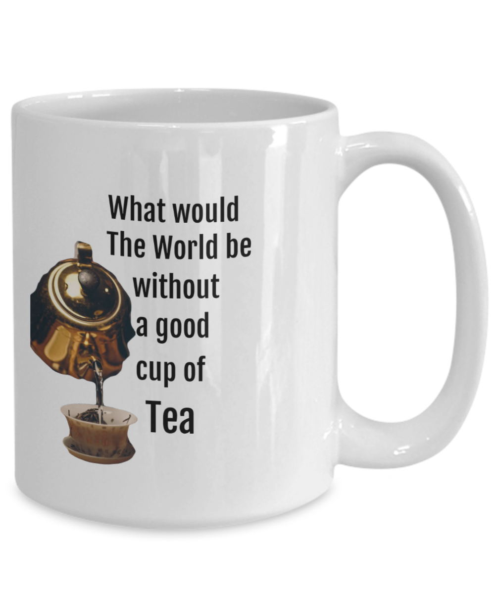 Tea Cup-Tea Can Fix The World, Tea Lover Gift, Steeped To Perfection, Tea and Crumpets