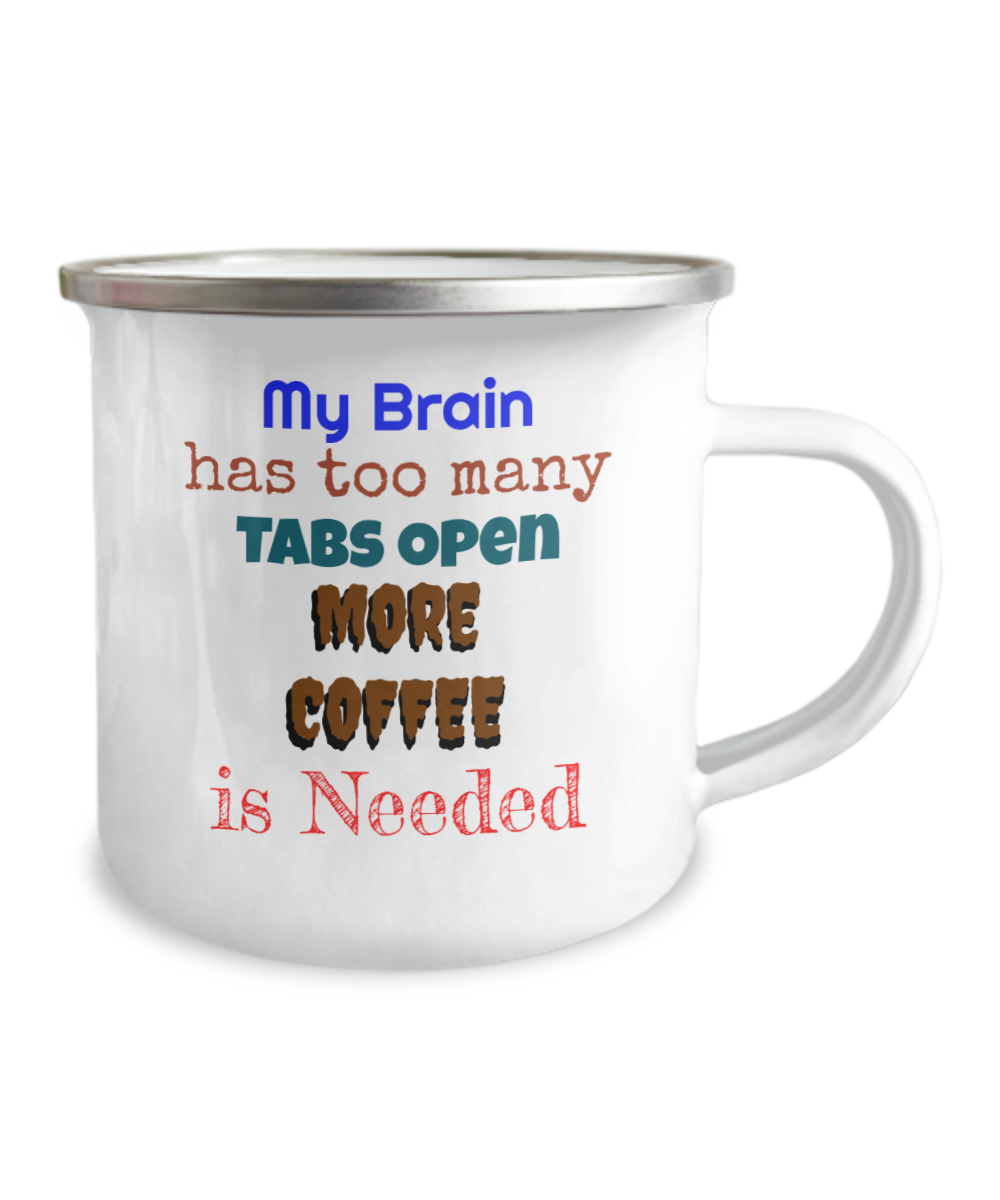 Camper Mug-My Brain Is Overloaded, Need More Coffee, I'm Thinking Too Hard, Coffee Helps Me To Calm Down, Cup