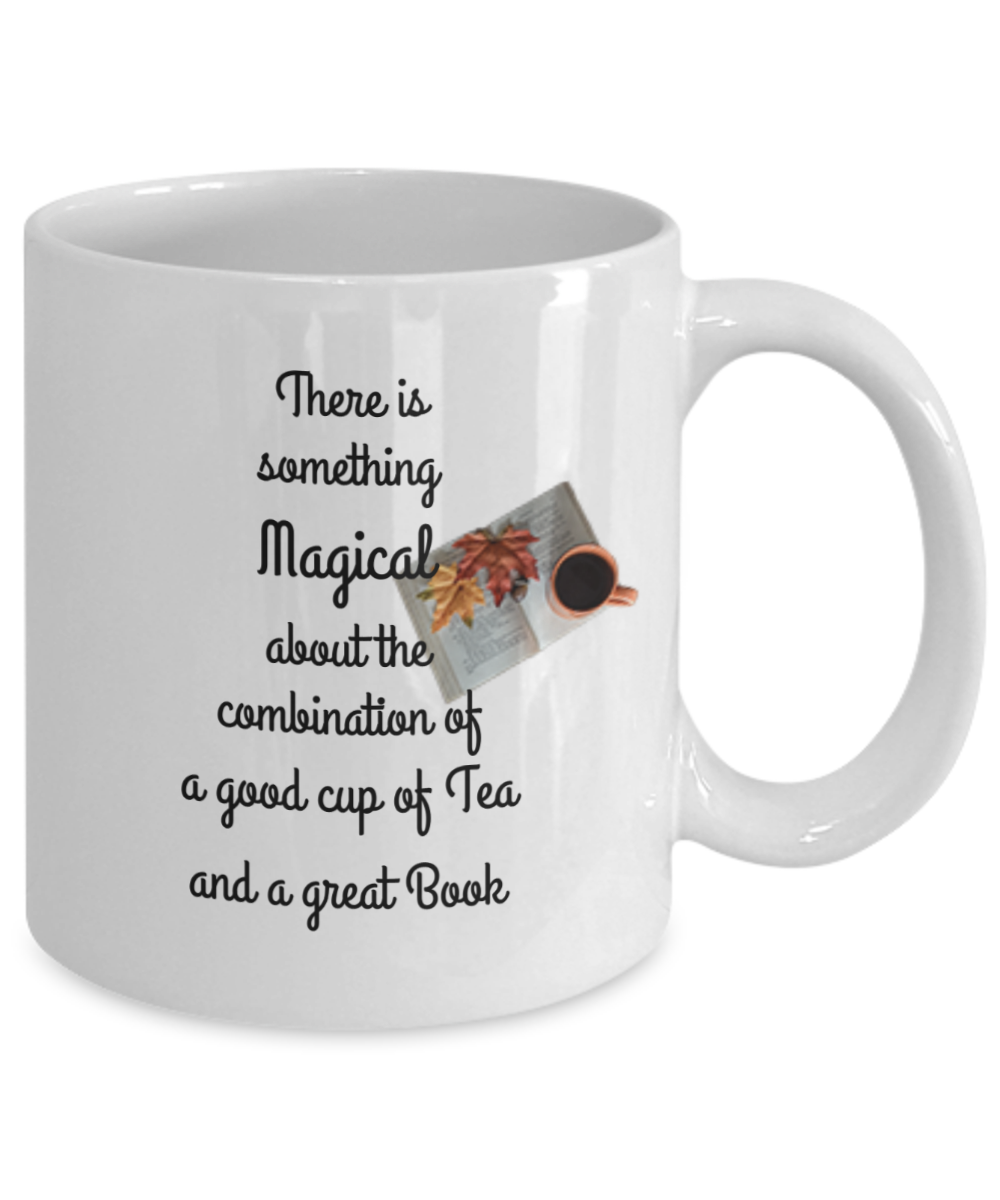 Tea Cup-Gift for Book Worm, I Decorate With Books, Tea Lover Gift, Let It Steep, Read The Tea Leaves