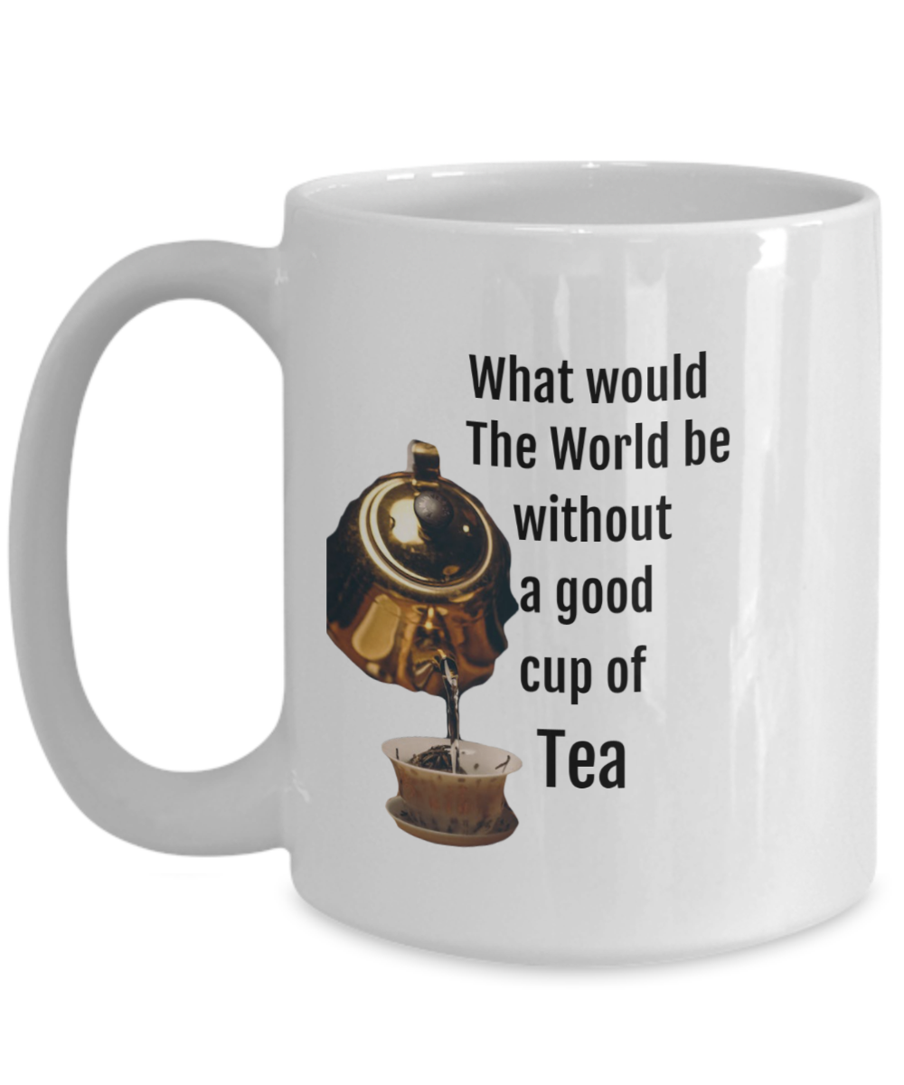 Tea Cup-Tea Can Fix The World, Tea Lover Gift, Steeped To Perfection, Tea and Crumpets