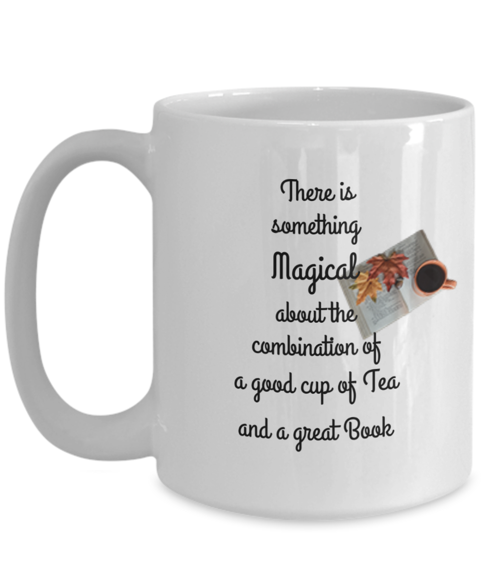 Tea Cup-Gift for Book Worm, I Decorate With Books, Tea Lover Gift, Let It Steep, Read The Tea Leaves