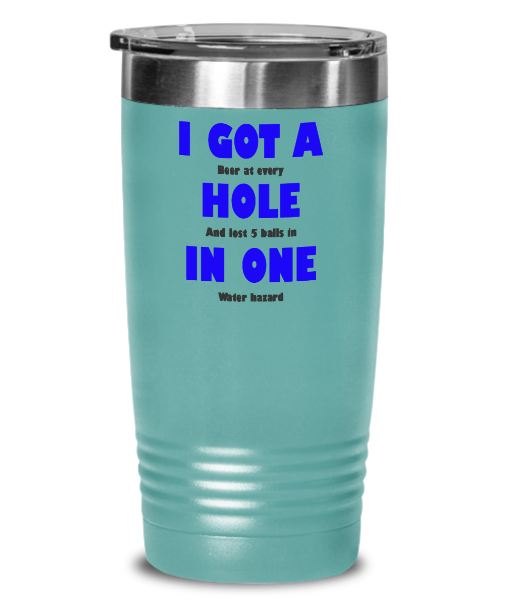 Tumbler-Hole In One, Gag Golf Gift, First Ace, Gift For Golfer, Funny Coffee Gift