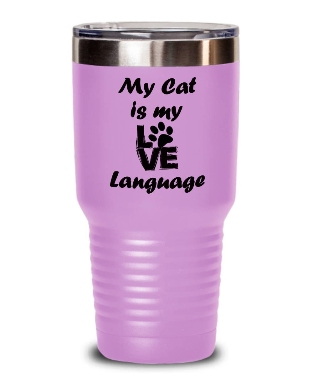 Tumbler-Best Cat Mom, Love Language Is Meow, The Cats Meow, Gift For Cat Owner