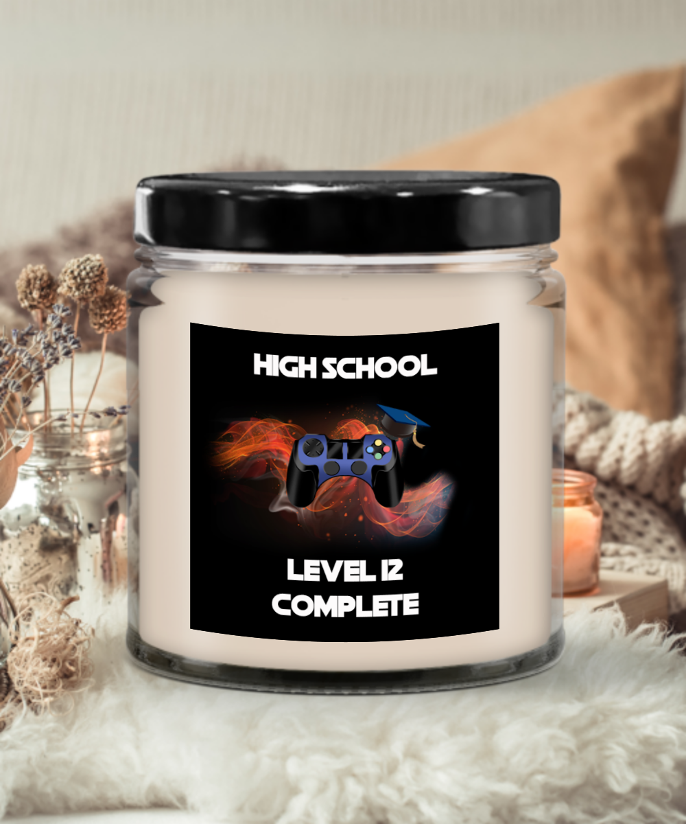 High School Gamer Graduation, Level 12 Complete, High School Graduation Gift, Graduation Candle, Senior Gamer Gift