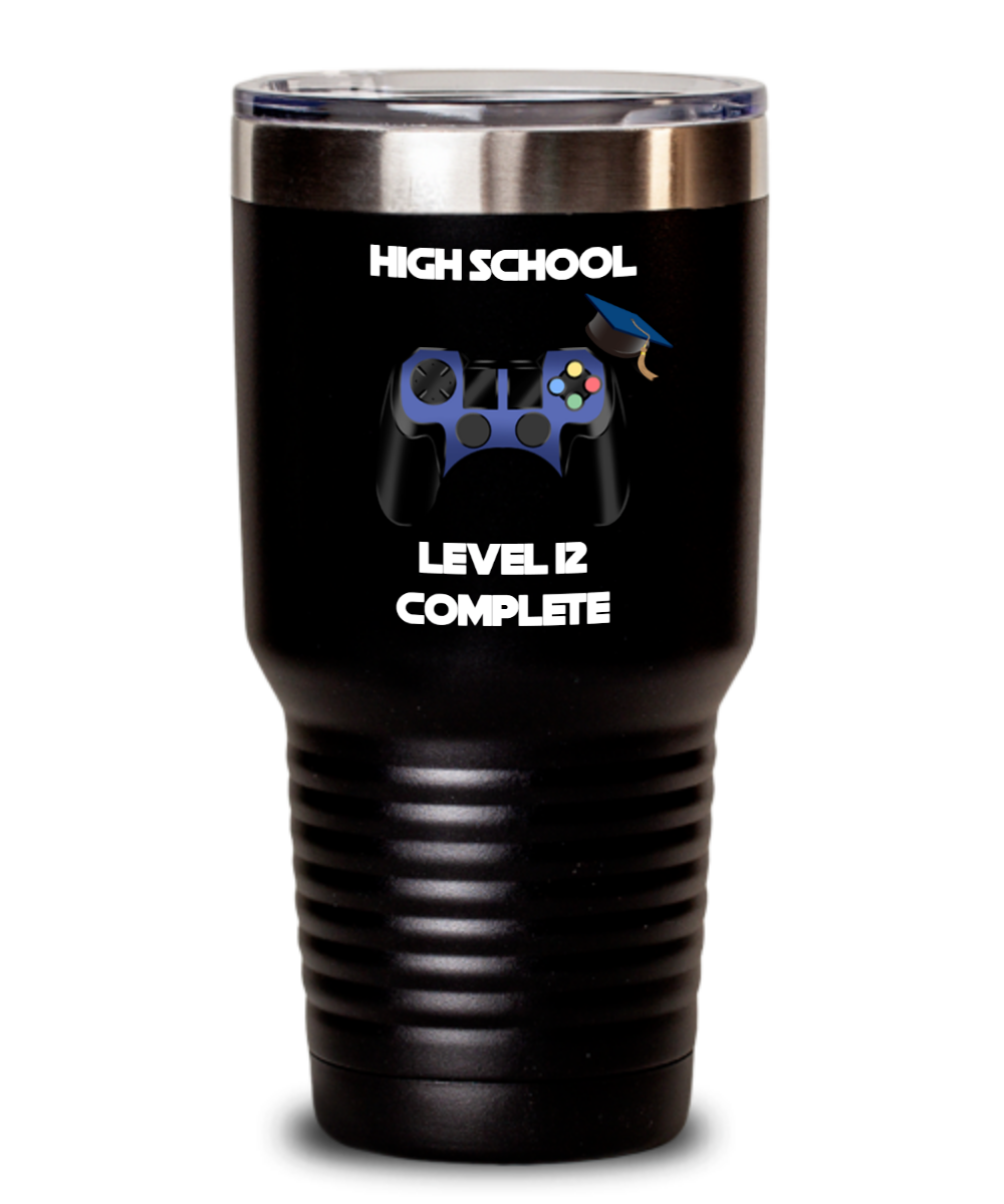 High School Gamer Graduation Tumbler, Level 12 Complete, High School Graduation Gift, Senior Gamer Gift