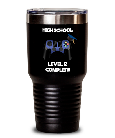 High School Gamer Graduation Tumbler, Level 12 Complete, High School Graduation Gift, Senior Gamer Gift