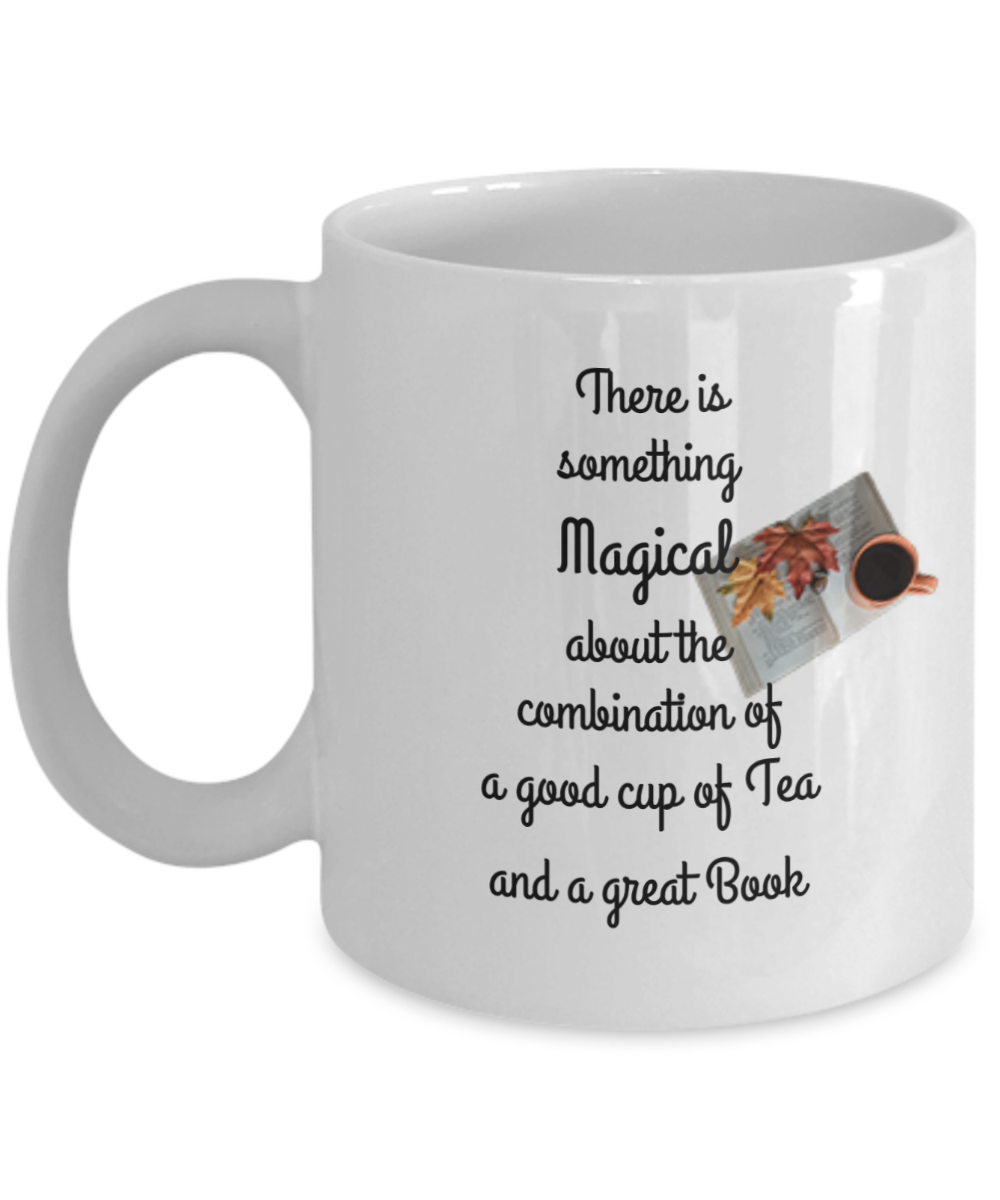 Tea Cup-Gift for Book Worm, I Decorate With Books, Tea Lover Gift, Let It Steep, Read The Tea Leaves