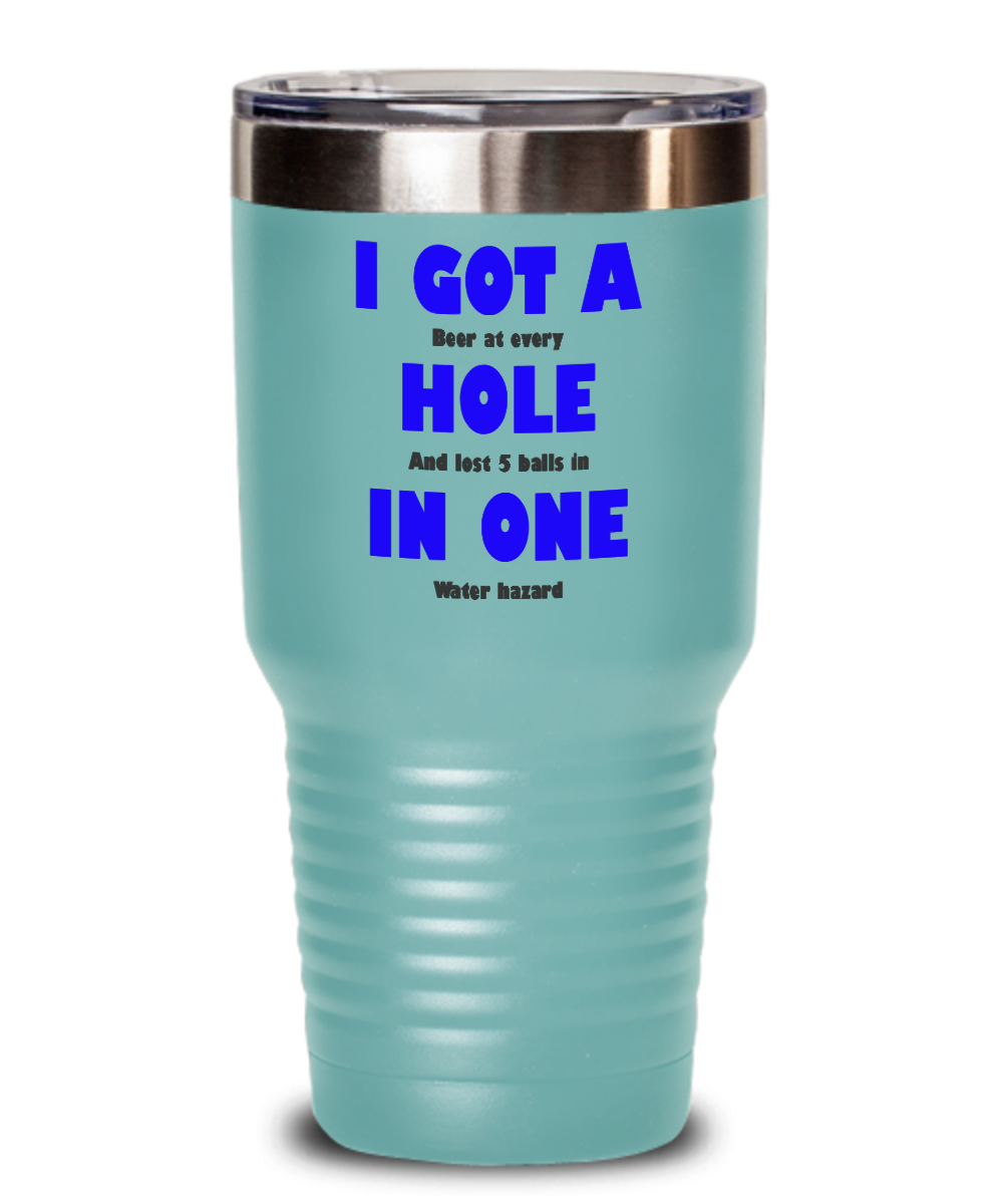 Tumbler-Hole In One, Gag Golf Gift, First Ace, Gift For Golfer, Funny Coffee Gift