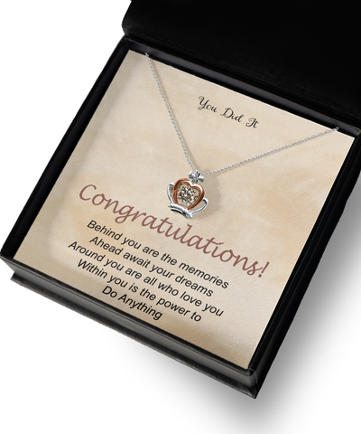 Graduation Gift For Her, Crown Necklace, High School Senior, College Graduate, Congratulations Gift