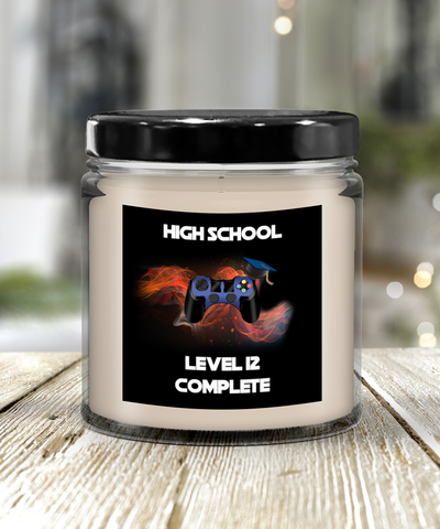 High School Gamer Graduation, Level 12 Complete, High School Graduation Gift, Graduation Candle, Senior Gamer Gift