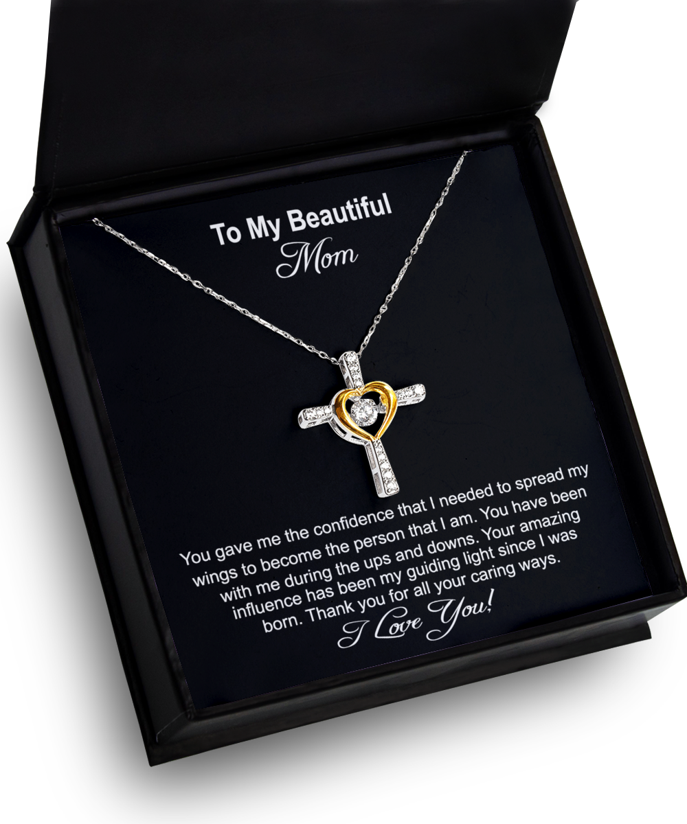 To My Beautiful Mom, Mom Gift, Mom Necklace, Cross Necklace, Gift From Daughter, Gift From Son, Mother's Day Gift, jewelry