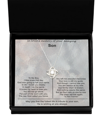 Loss Of Son Gift, Son Memorial Necklace, Sympathy Gift, Condolence Gift, Broken Chain Poem